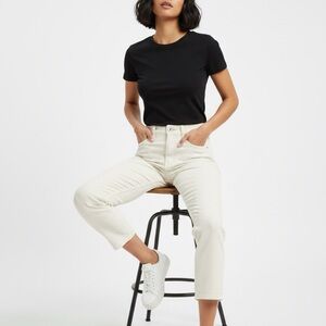PacSun Women's Cropped Jeans in Light Cream